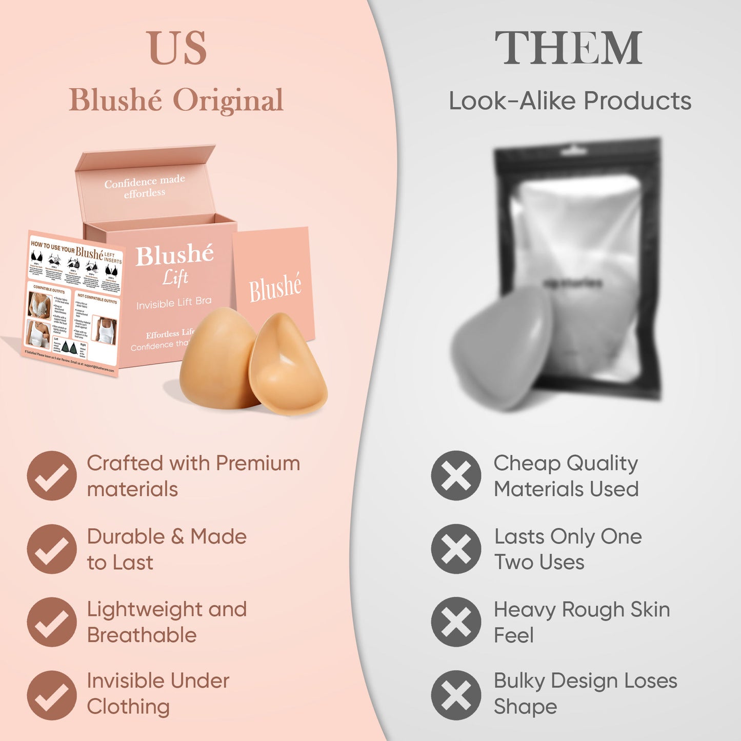 Blushé Sticky Lift Inserts Strapless Bra